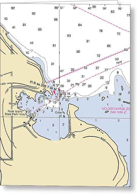 Jackson Harbor-lake Michigan Nautical Chart - Greeting Card