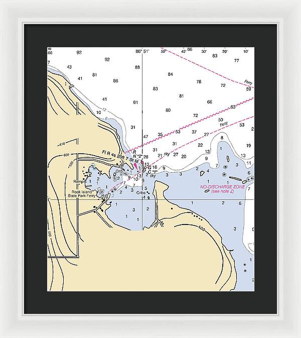 Jackson Harbor-lake Michigan Nautical Chart - Framed Print