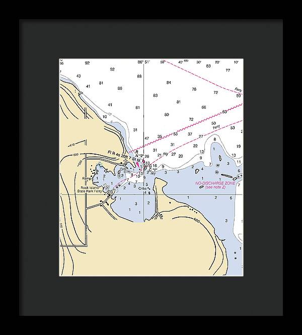 Jackson Harbor-lake Michigan Nautical Chart - Framed Print