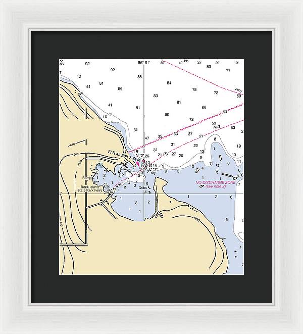 Jackson Harbor-lake Michigan Nautical Chart - Framed Print