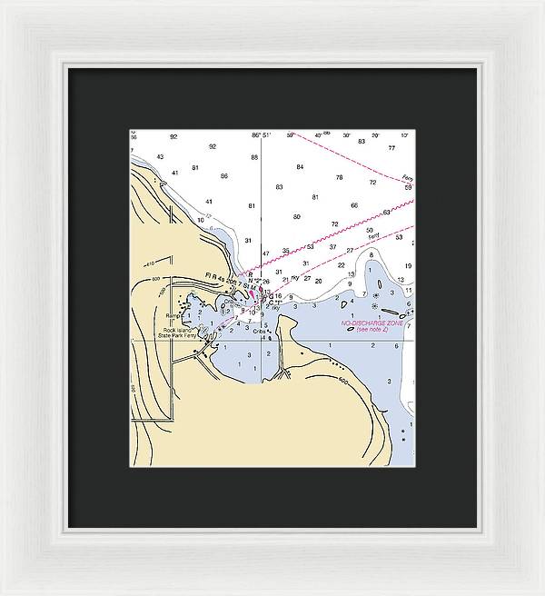 Jackson Harbor-lake Michigan Nautical Chart - Framed Print