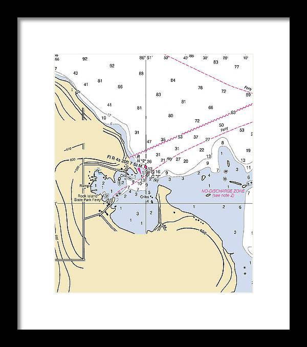 Jackson Harbor-lake Michigan Nautical Chart - Framed Print