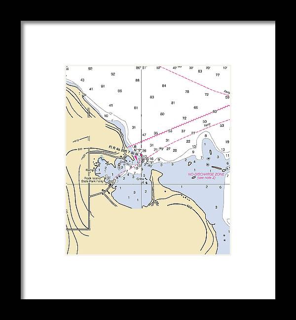 Jackson Harbor-lake Michigan Nautical Chart - Framed Print