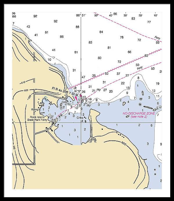 Jackson Harbor-lake Michigan Nautical Chart - Framed Print