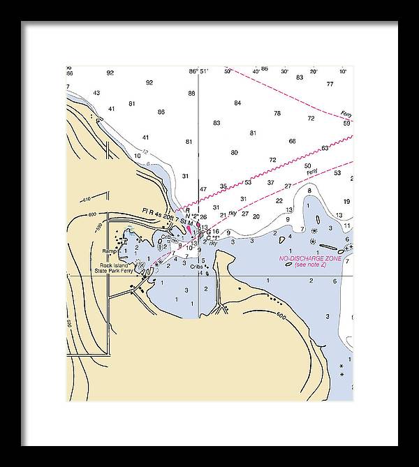 Jackson Harbor-lake Michigan Nautical Chart - Framed Print