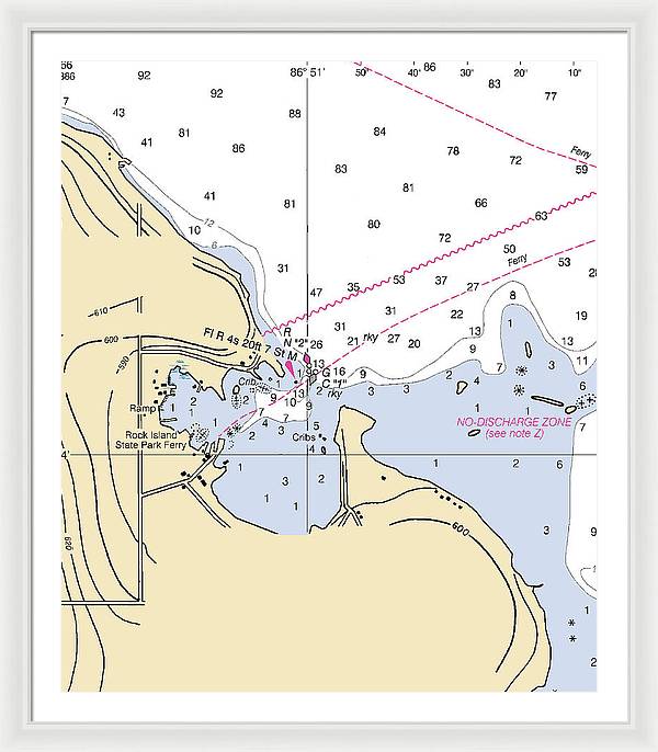 Jackson Harbor-lake Michigan Nautical Chart - Framed Print