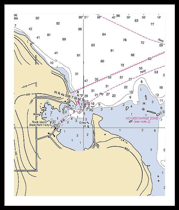 Jackson Harbor-lake Michigan Nautical Chart - Framed Print