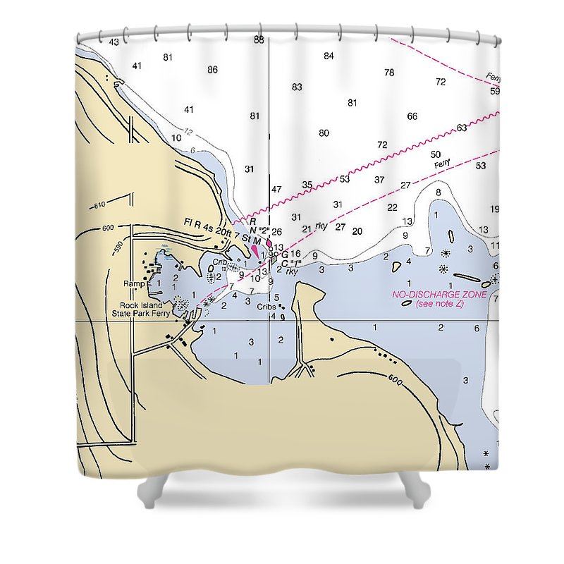 Jackson Harbor Lake Michigan Nautical Chart Shower Curtain