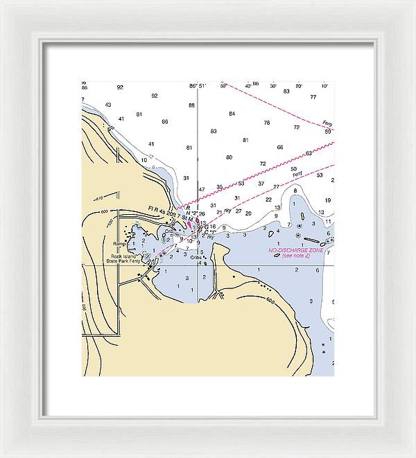 Jackson Harbor-lake Michigan Nautical Chart - Framed Print