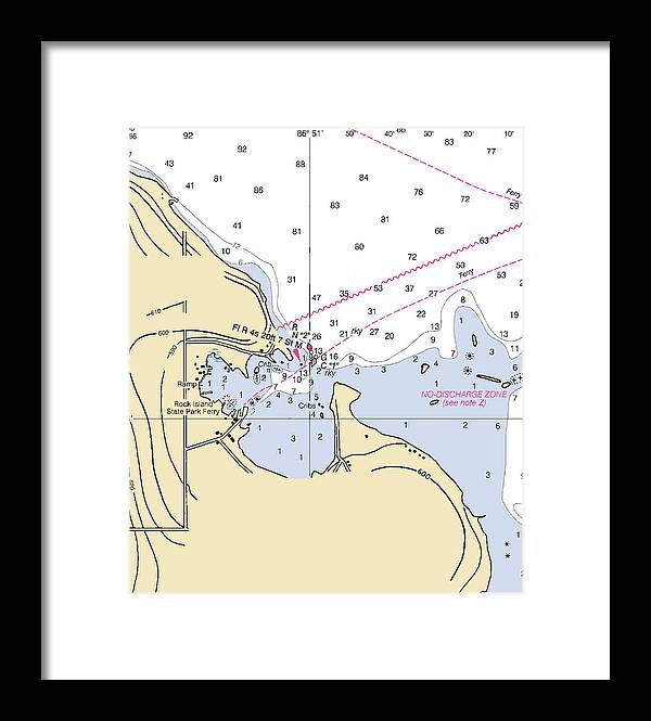 Jackson Harbor-lake Michigan Nautical Chart - Framed Print