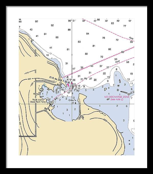 Jackson Harbor-lake Michigan Nautical Chart - Framed Print