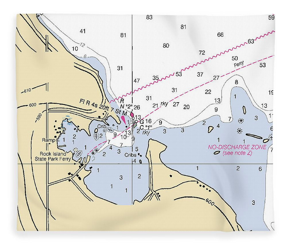 Jackson Harbor Lake Michigan Nautical Chart Blanket