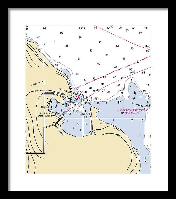 Jackson Harbor-lake Michigan Nautical Chart - Framed Print