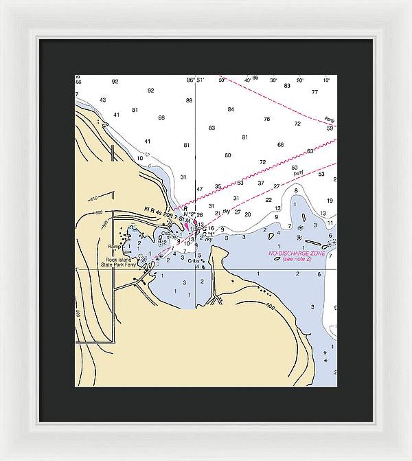 Jackson Harbor-lake Michigan Nautical Chart - Framed Print