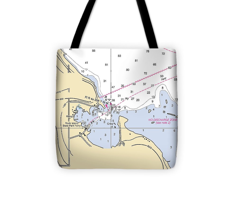 Jackson Harbor Lake Michigan Nautical Chart Tote Bag