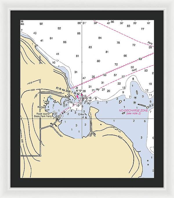 Jackson Harbor-lake Michigan Nautical Chart - Framed Print