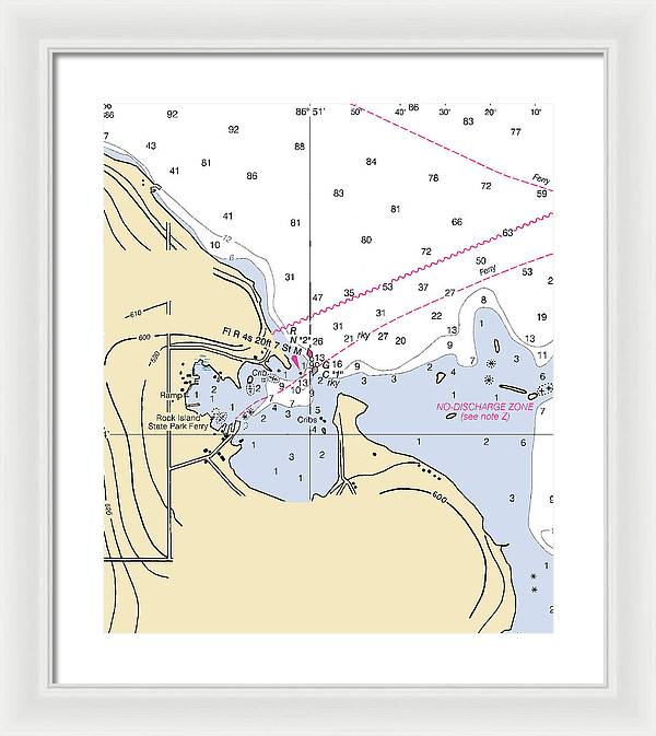 Jackson Harbor-lake Michigan Nautical Chart - Framed Print