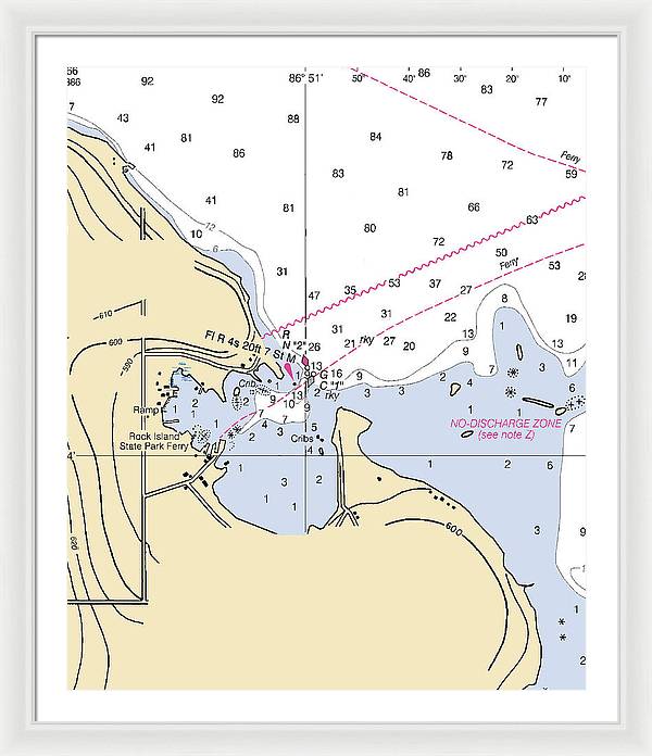 Jackson Harbor-lake Michigan Nautical Chart - Framed Print