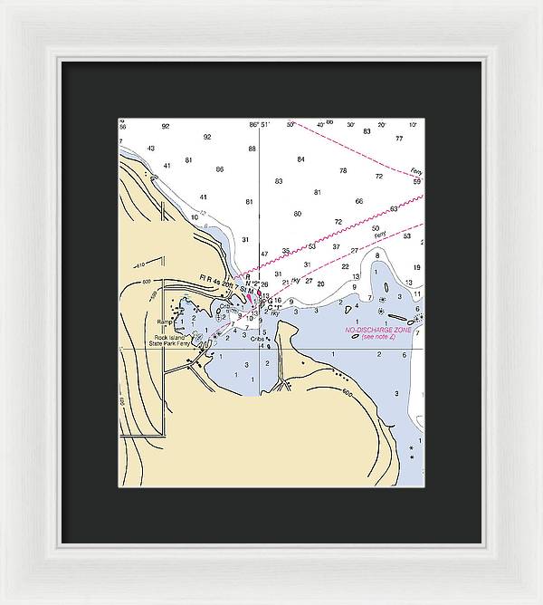 Jackson Harbor-lake Michigan Nautical Chart - Framed Print