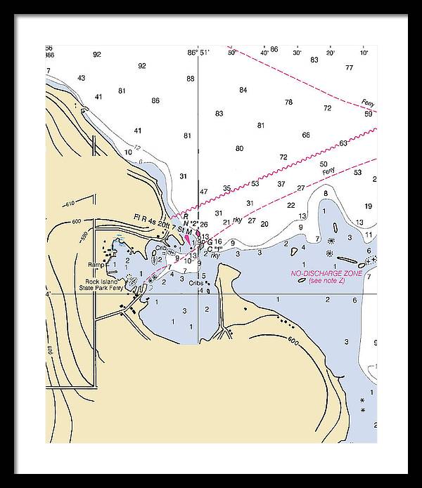 Jackson Harbor-lake Michigan Nautical Chart - Framed Print