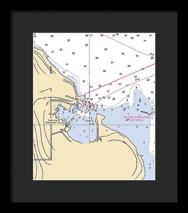 Jackson Harbor-lake Michigan Nautical Chart - Framed Print