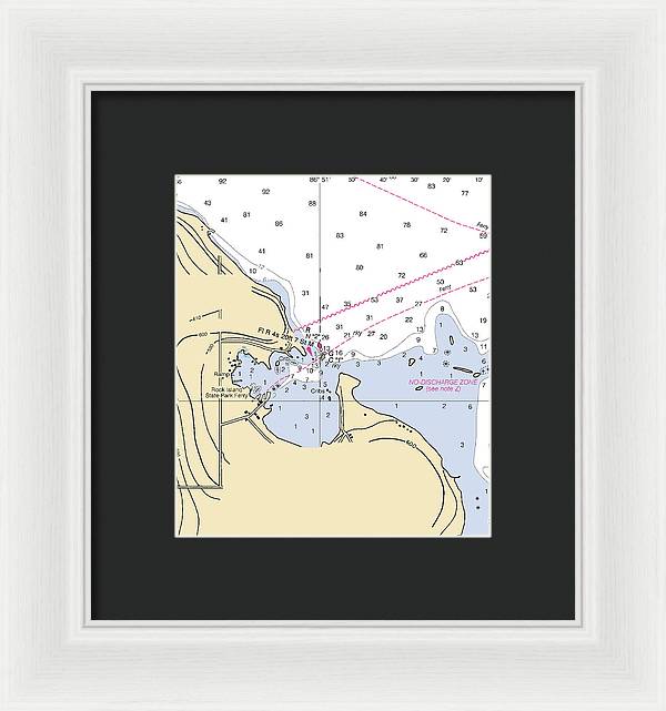 Jackson Harbor-lake Michigan Nautical Chart - Framed Print