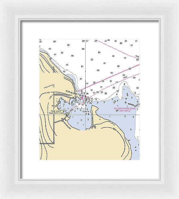 Jackson Harbor-lake Michigan Nautical Chart - Framed Print