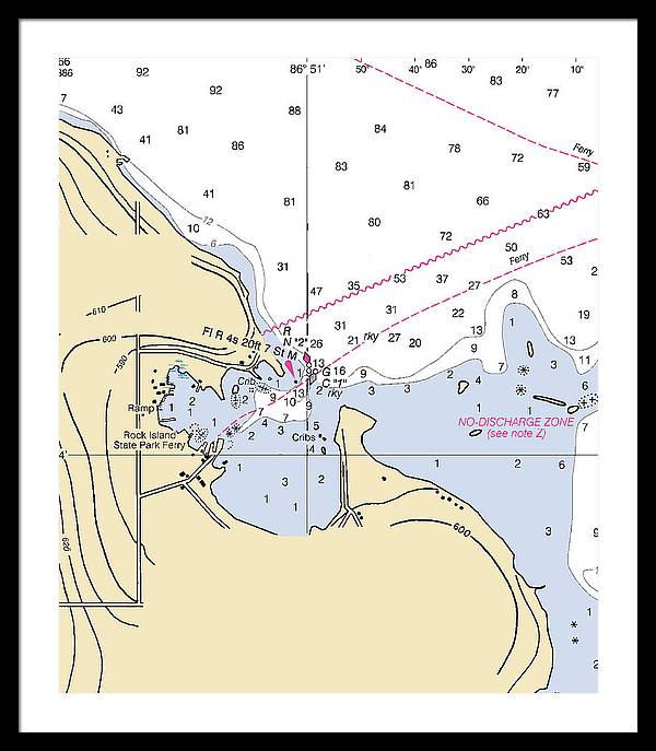 Jackson Harbor-lake Michigan Nautical Chart - Framed Print