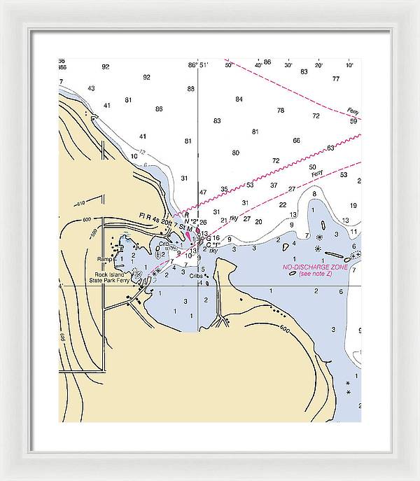 Jackson Harbor-lake Michigan Nautical Chart - Framed Print