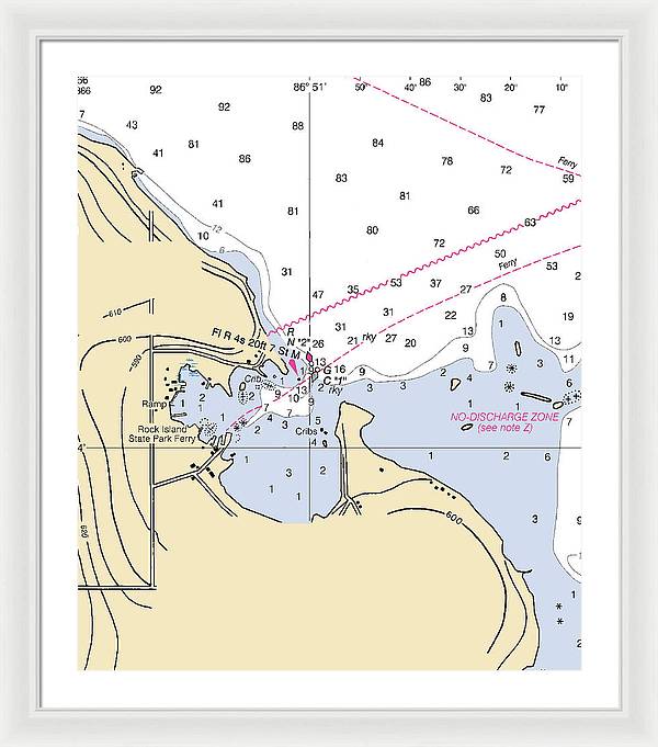 Jackson Harbor-lake Michigan Nautical Chart - Framed Print