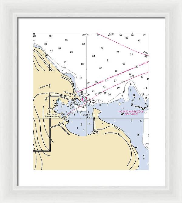 Jackson Harbor-lake Michigan Nautical Chart - Framed Print