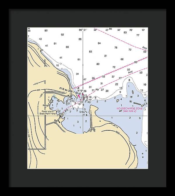 Jackson Harbor-lake Michigan Nautical Chart - Framed Print