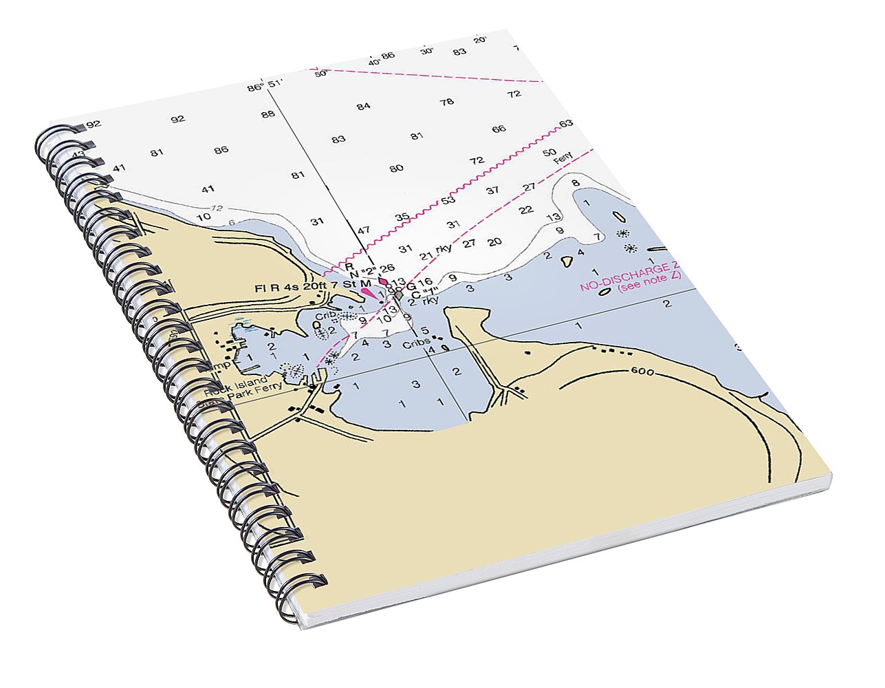 Jackson Harbor-lake Michigan Nautical Chart - Spiral Notebook