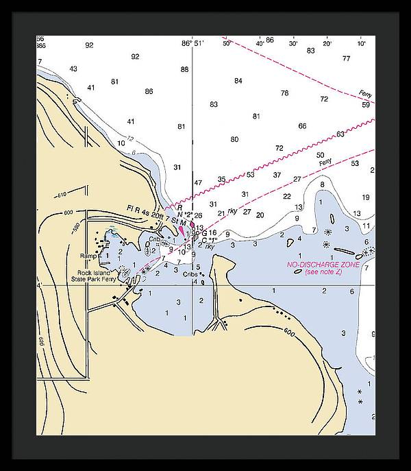 Jackson Harbor-lake Michigan Nautical Chart - Framed Print