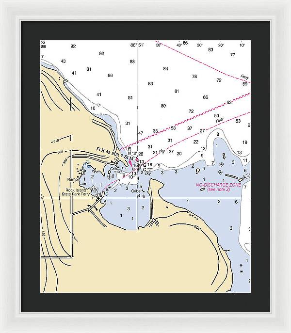 Jackson Harbor-lake Michigan Nautical Chart - Framed Print