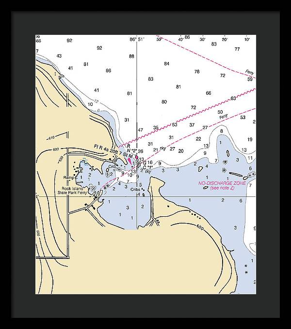 Jackson Harbor-lake Michigan Nautical Chart - Framed Print