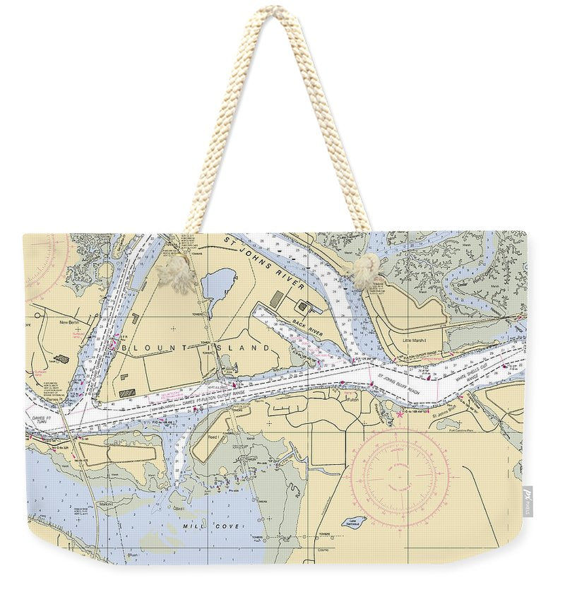 Jacksonville-blount-island -florida Nautical Chart _v6 - Weekender Tote Bag