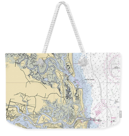 Jacksonville-fernandina -florida Nautical Chart _v6 - Weekender Tote Bag