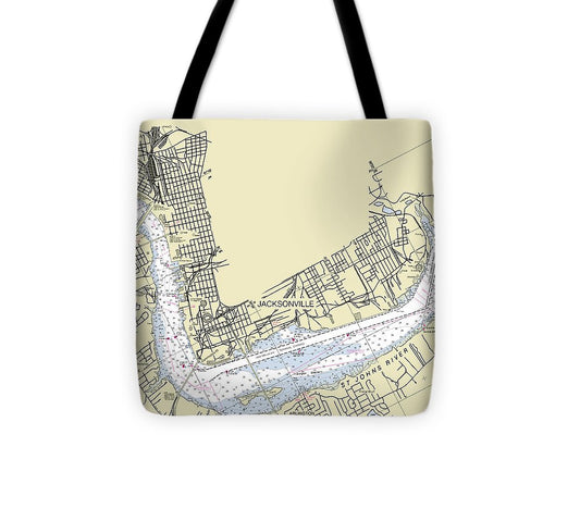 Jacksonville Florida Nautical Chart Tote Bag