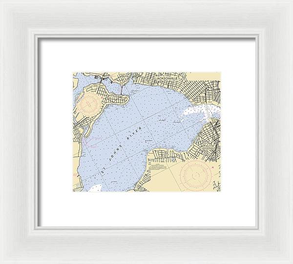 Jacksonville-st-johns-river -florida Nautical Chart _v6 - Framed Print