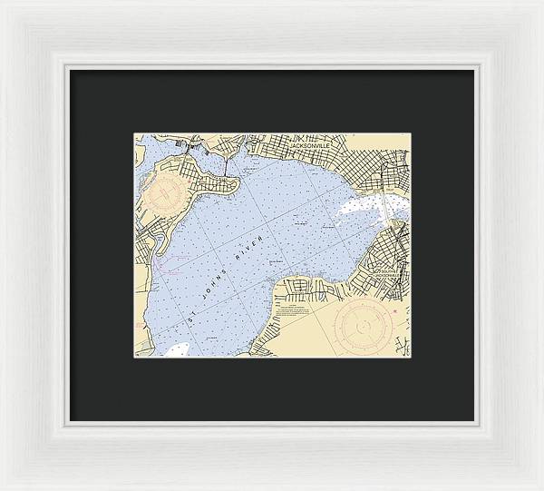 Jacksonville-st-johns-river -florida Nautical Chart _v6 - Framed Print