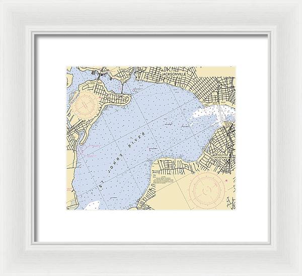 Jacksonville-st-johns-river -florida Nautical Chart _v6 - Framed Print