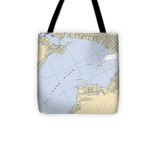 Jacksonville St Johns River  Florida Nautical Chart _V6 Tote Bag