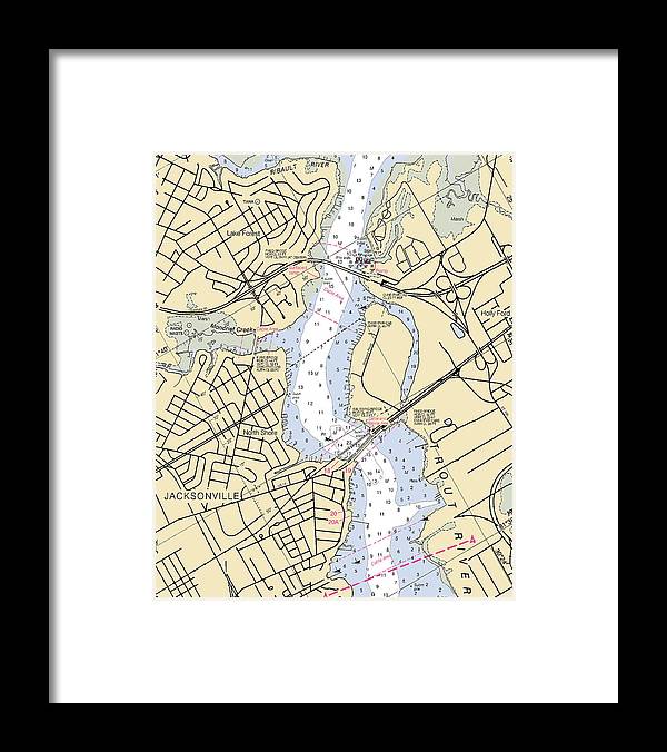 A beuatiful Framed Print of the Jacksonville-Trout-River -Florida Nautical Chart _V6 by SeaKoast