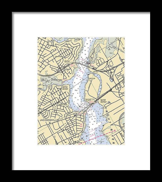 A beuatiful Framed Print of the Jacksonville-Trout-River -Florida Nautical Chart _V6 by SeaKoast