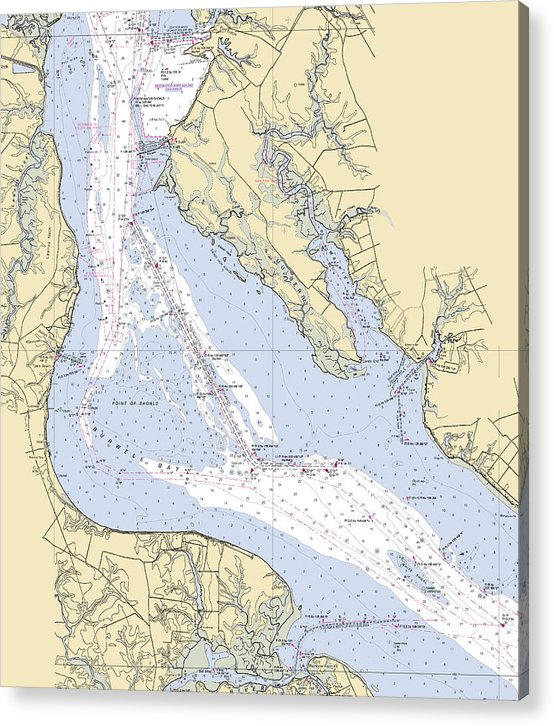 James River & Burwell Bay-Virginia Nautical Chart  Acrylic Print