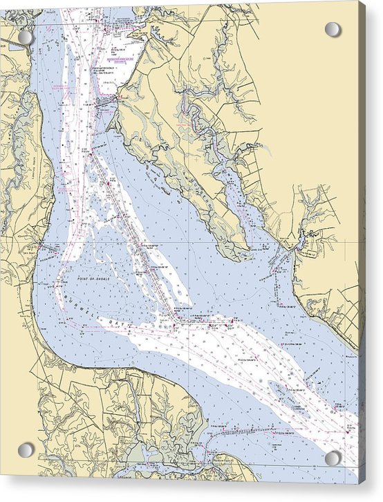 James River & Burwell Bay-virginia Nautical Chart - Acrylic Print