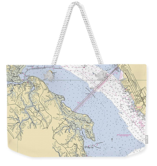 James River-virginia Nautical Chart - Weekender Tote Bag