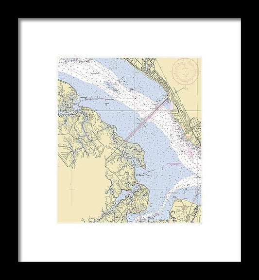 A beuatiful Framed Print of the James River-Virginia Nautical Chart by SeaKoast