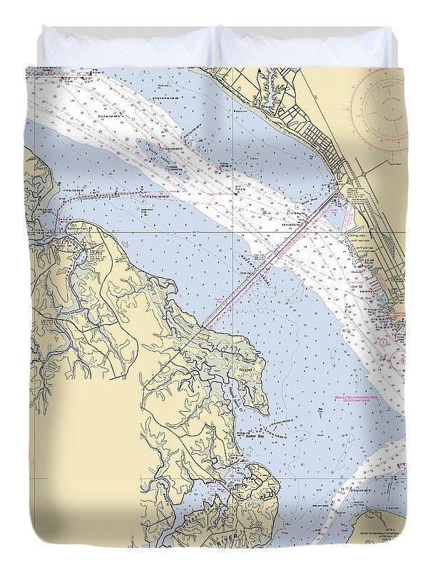 James River-virginia Nautical Chart - Duvet Cover